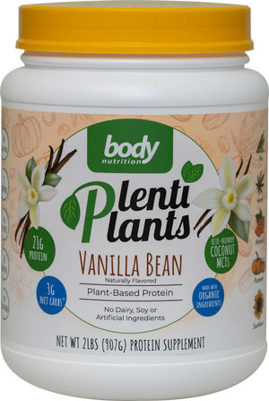 PlentiPlants vegan protein vanilla bean 2lb container