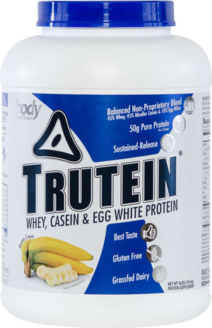 Trutein Protein: 45% Whey, 45% Casein & 10% Egg White - Banana Cream - 4lb (53 Servings)