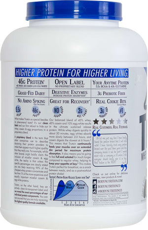 Trutein Protein: 45% Whey, 45% Casein & 10% Egg White - Cookies & Cream - 4lb (53 Servings)