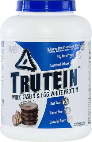 Trutein Protein: 45% Whey, 45% Casein & 10% Egg White - Chocolate-Peanut Butter Cup - 4lb (53 Servings)