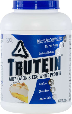 Trutein Protein: 45% Whey, 45% Casein & 10% Egg White - Lemon Meringue Pie - 4lb (53 Servings)
