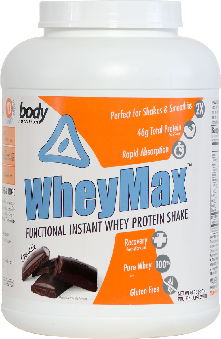 WheyMax: Functional Instant Whey Protein Shake - Chocolate - 5lb (69 Servings)