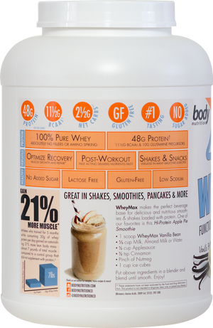WheyMax: Functional Instant Whey Protein Shake - Vanilla - 5lb (69 Servings)