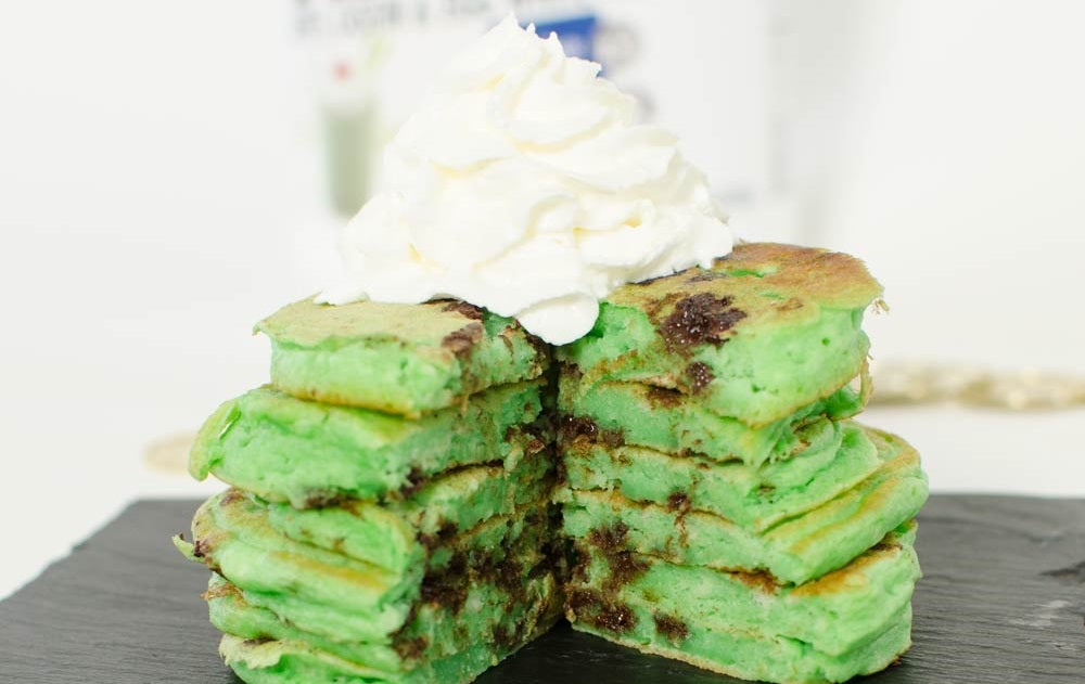 St. Patrick's Day protein pancakes