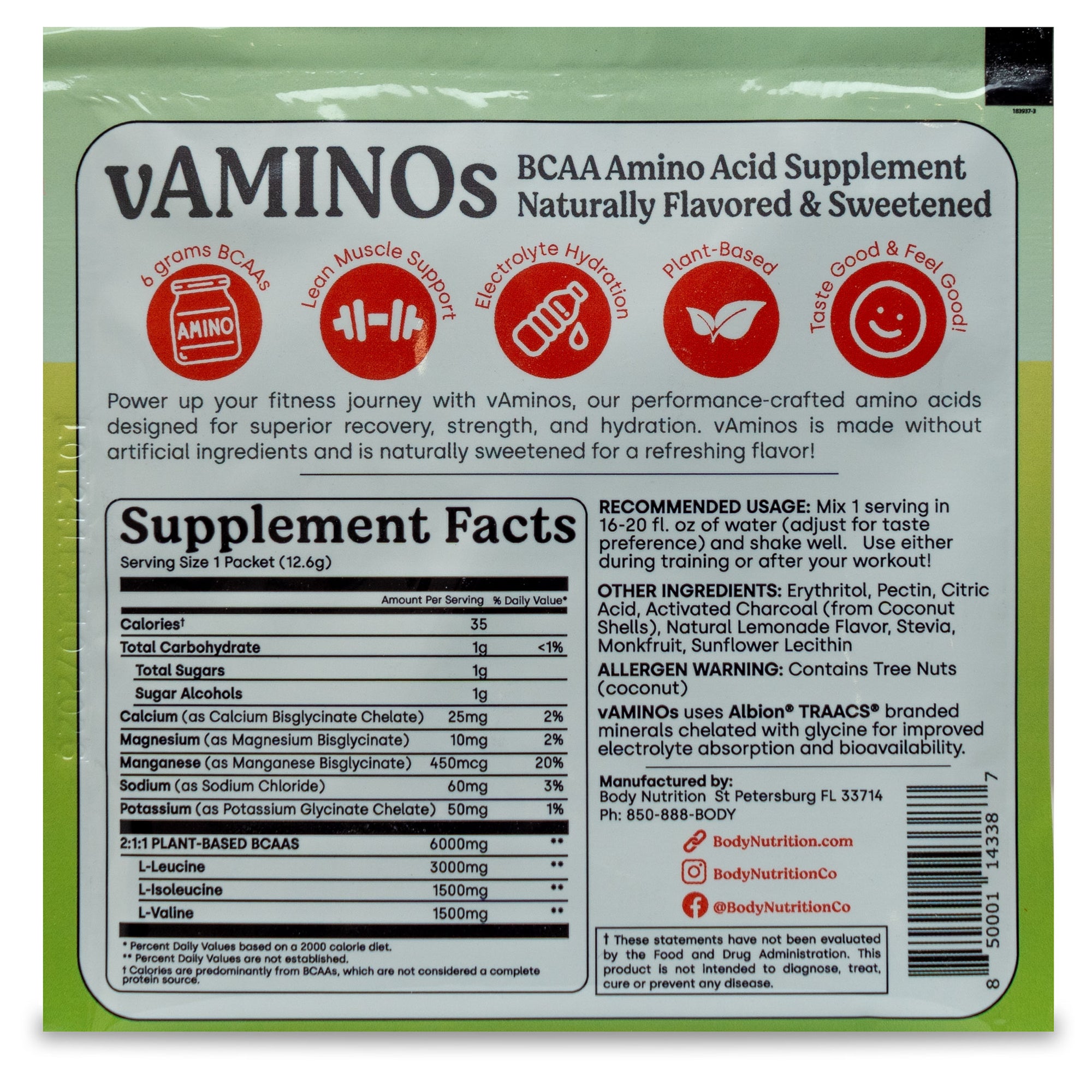 vAminos: Natural BCAAs 30-serving