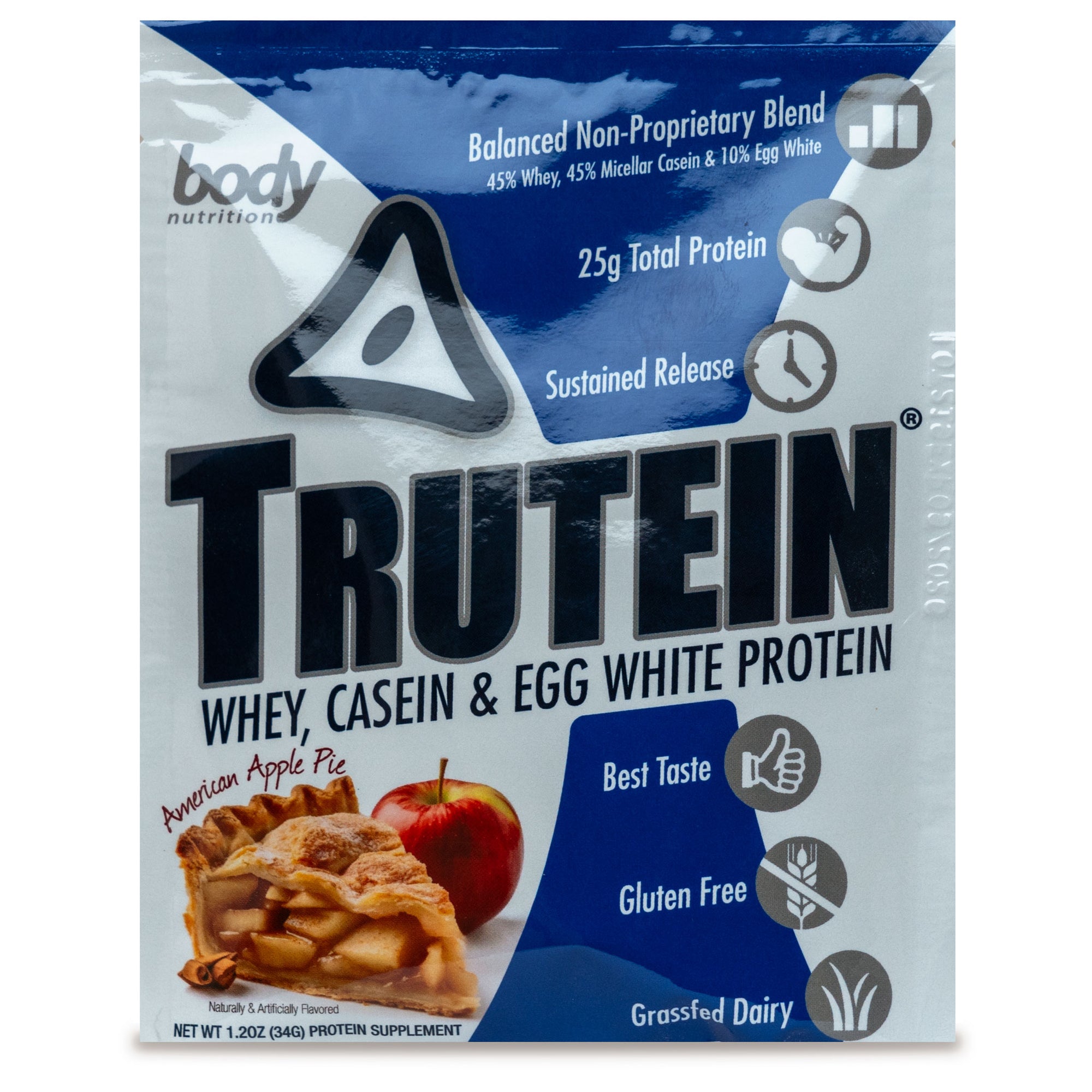 Trutein Protein: 45% Whey, 45% Casein & 10% Egg White