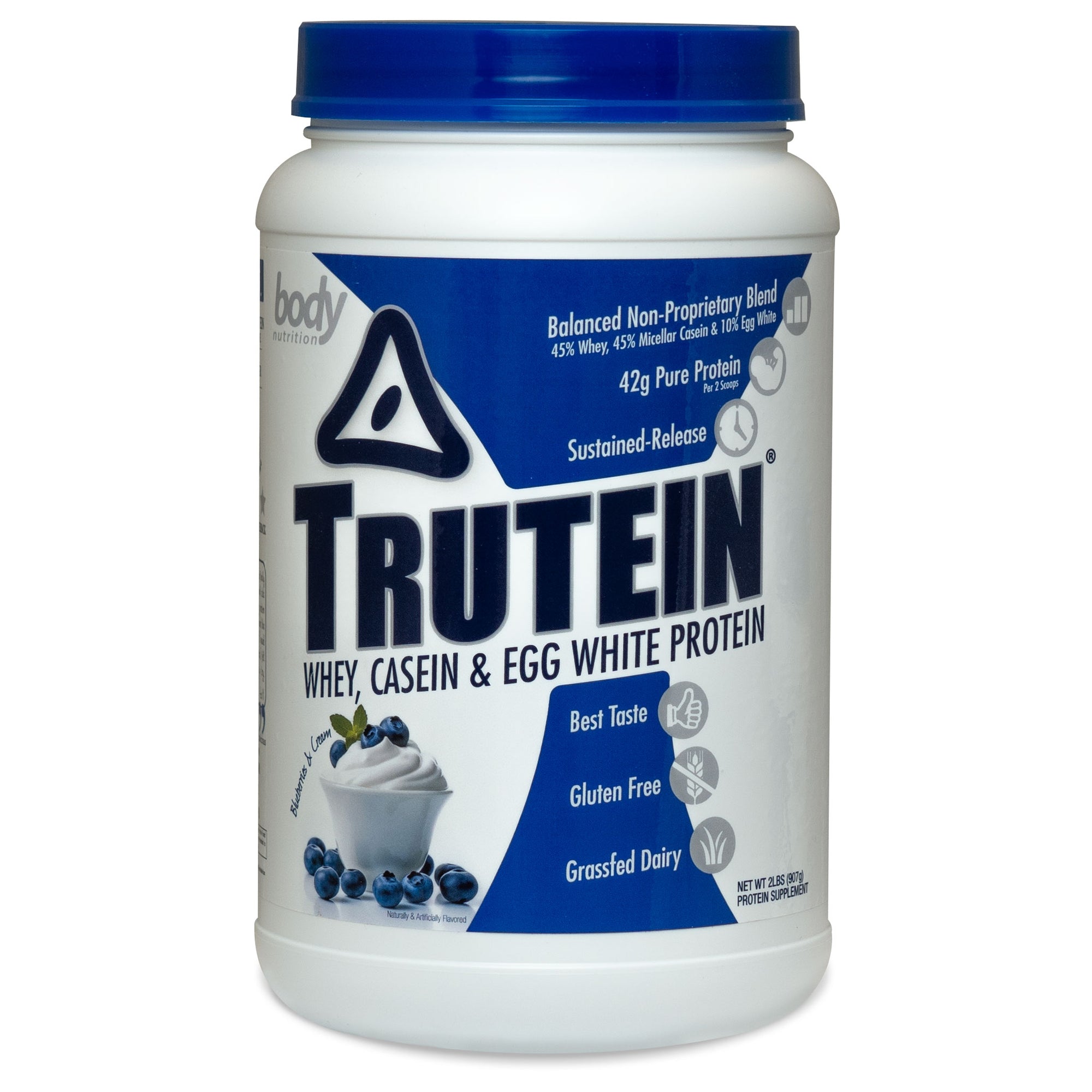 Trutein Protein: 45% Whey, 45% Casein & 10% Egg White