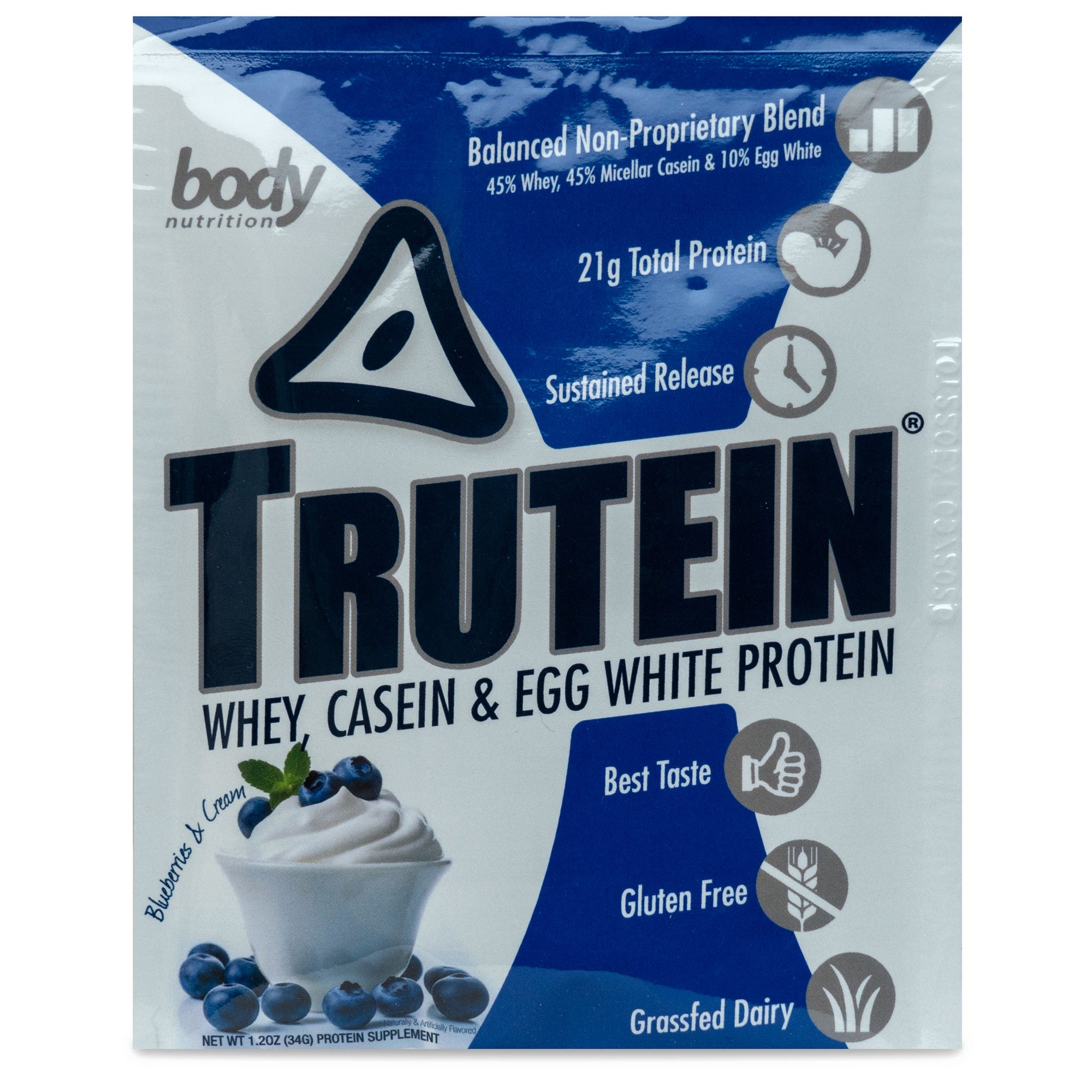 Trutein Protein: 45% Whey, 45% Casein & 10% Egg White