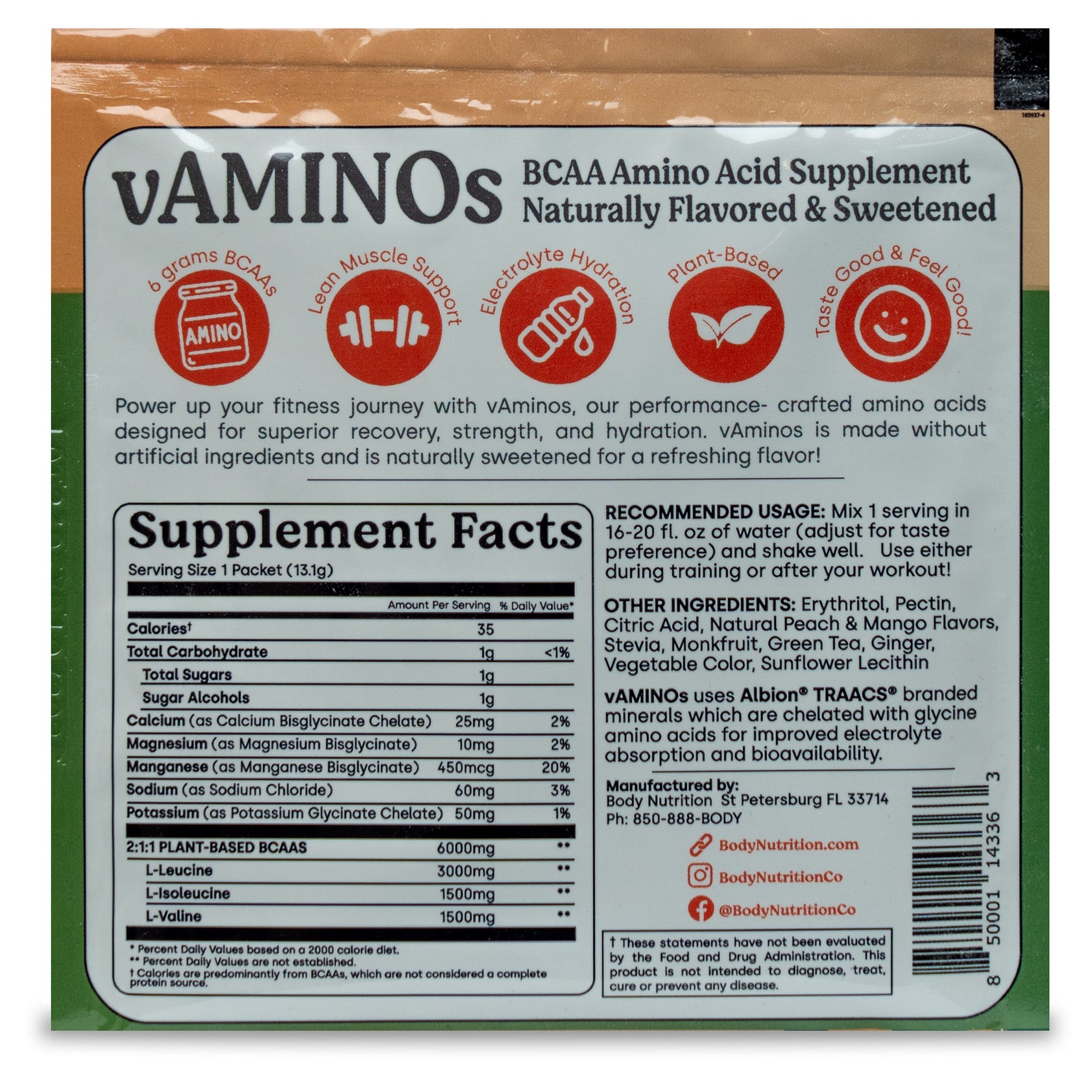 vAminos: All-Natural BCAA Hydration Powder