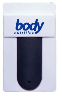 body nutrition Phone Stand & Wallet sleeve holds credit card or ID.