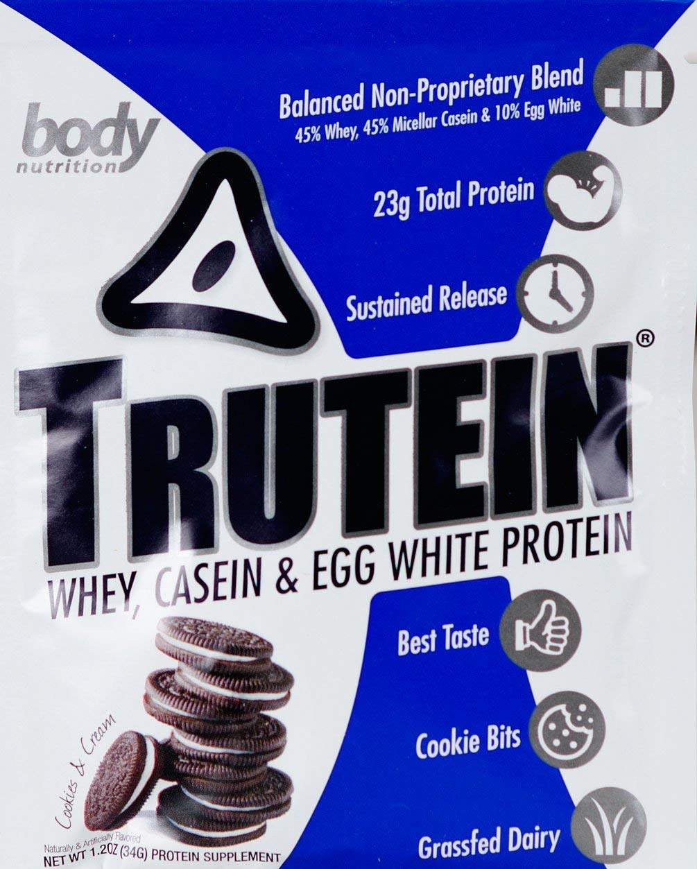 Trutein Protein: 45% Whey, 45% Casein & 10% Egg White