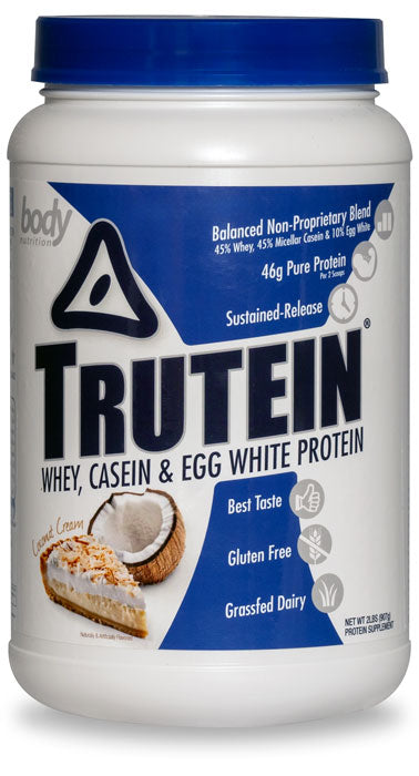 Trutein Protein: 45% Whey, 45% Casein & 10% Egg White