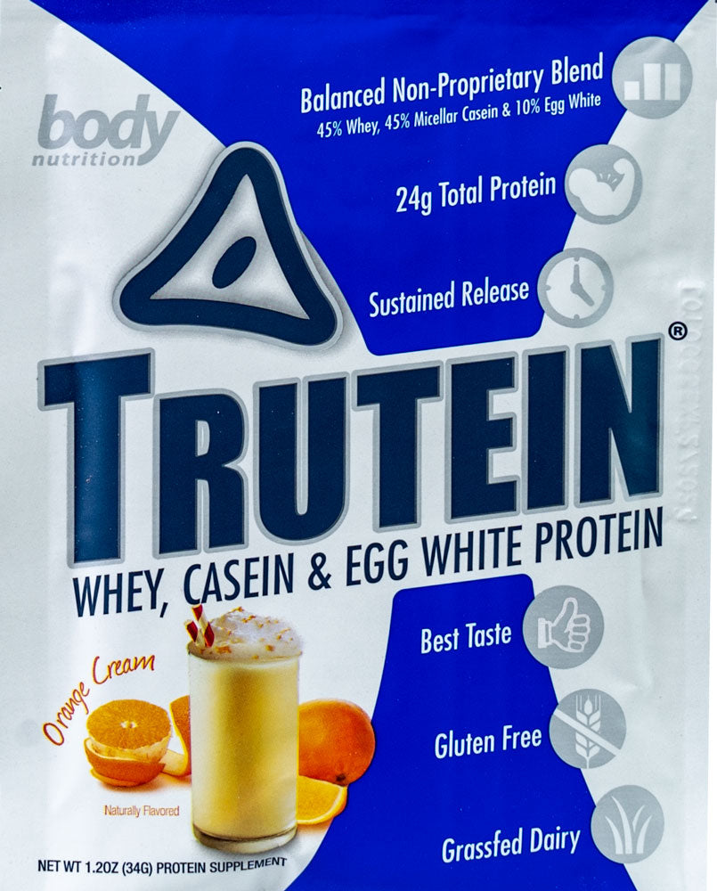 Trutein Protein: 45% Whey, 45% Casein & 10% Egg White