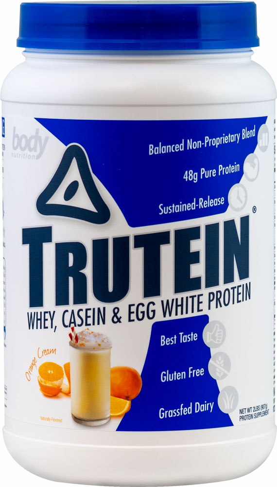 Trutein Protein: 45% Whey, 45% Casein & 10% Egg White