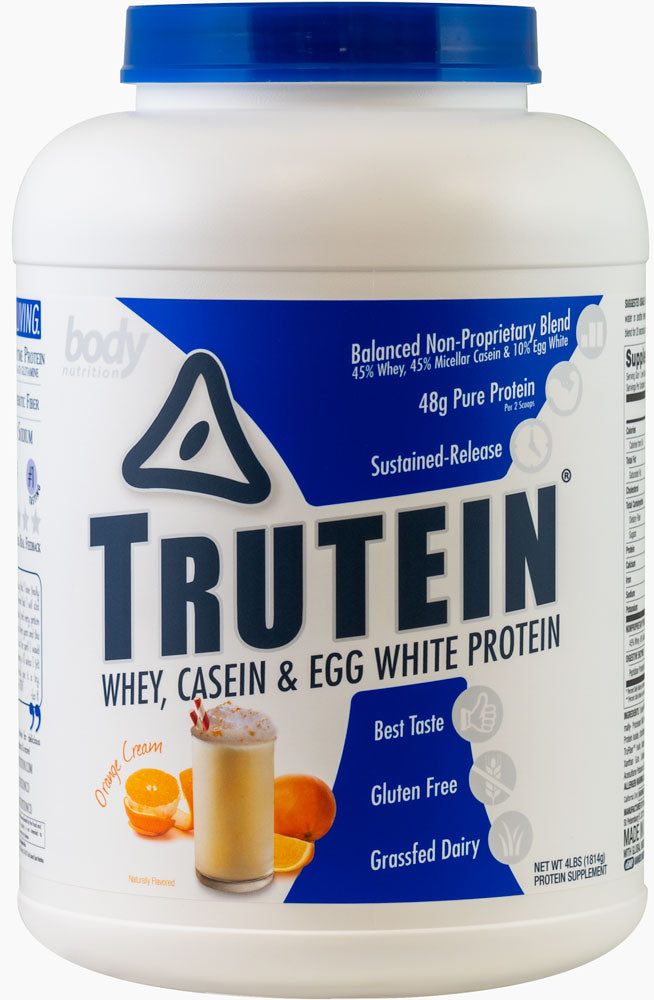 Trutein Protein: 45% Whey, 45% Casein & 10% Egg White