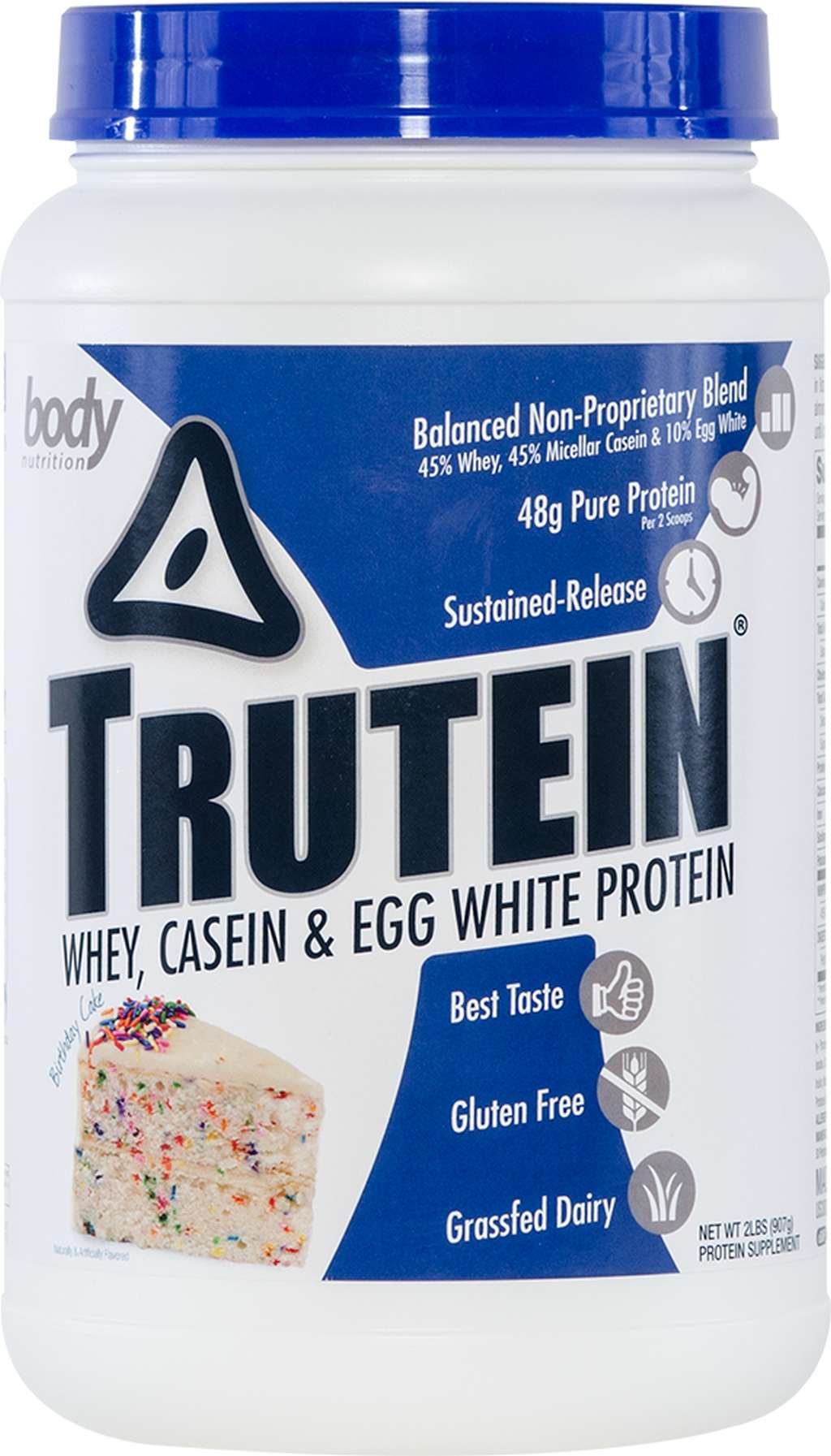 Trutein Protein: 45% Whey, 45% Casein & 10% Egg White