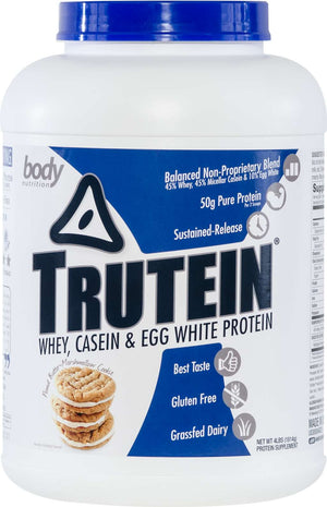 Trutein Protein: 45% Whey, 45% Casein & 10% Egg White - Peanut Butter Marshmallow Cookie - 4lb (53 Servings)