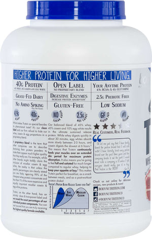 Trutein Protein: 45% Whey, 45% Casein & 10% Egg White - Red Velvet Cake - 4lb (53 Servings)