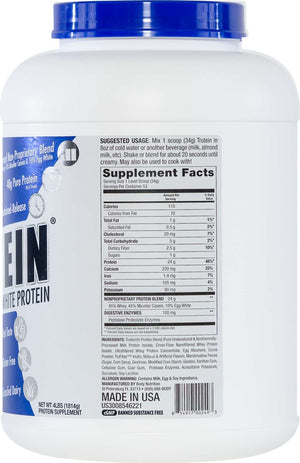 Trutein Protein: 45% Whey, 45% Casein & 10% Egg White - Smores - 4lb (53 Servings)