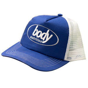 5 Panel Mesh Back Hat with embroidered logo Body Nutrition Royal Blue