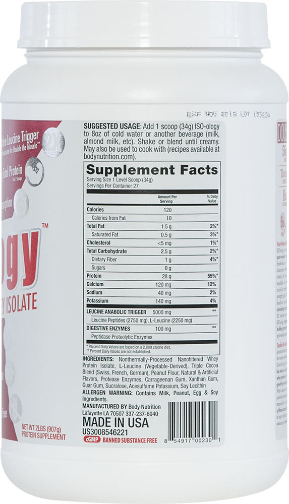 ISO-ology: 100% Leucine-Enhanced Whey Isolate - Chocolate Peanut Butter Cup - 2lb (27 Servings)