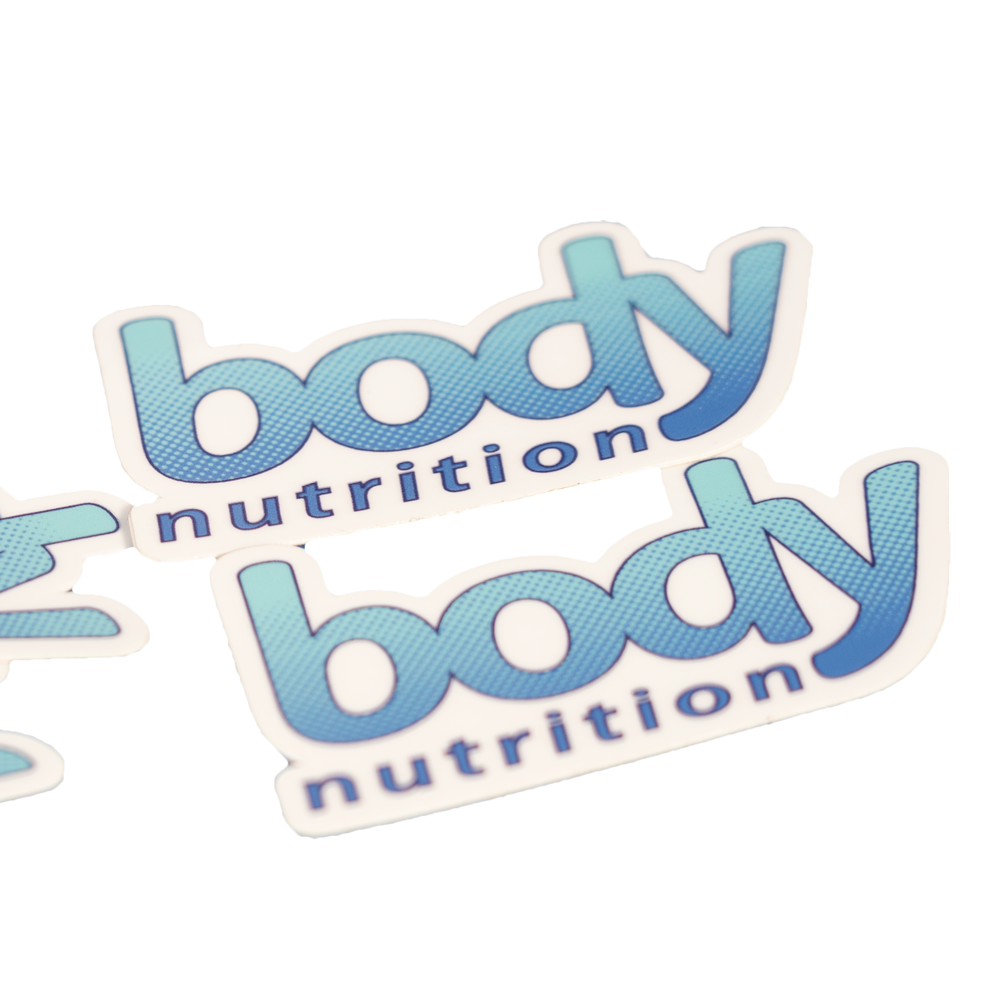 body nutrition logo peel and stick sticker for journals, bottles