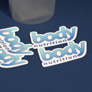 body nutrition logo peel and stick sticker for journals, bottles
