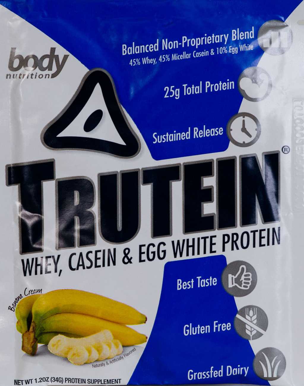 Trutein Protein: 45% Whey, 45% Casein & 10% Egg White