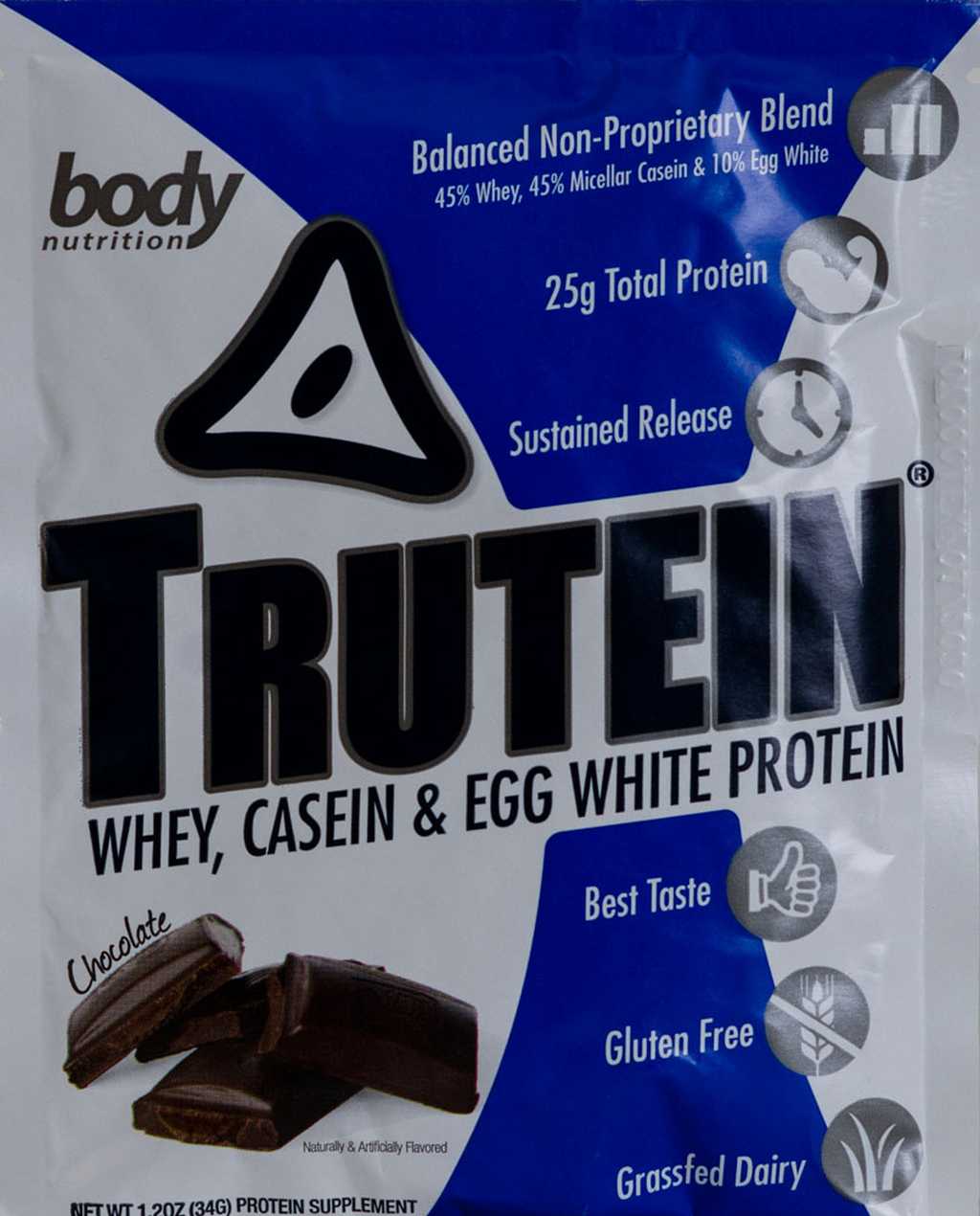 Trutein Protein: 45% Whey, 45% Casein & 10% Egg White