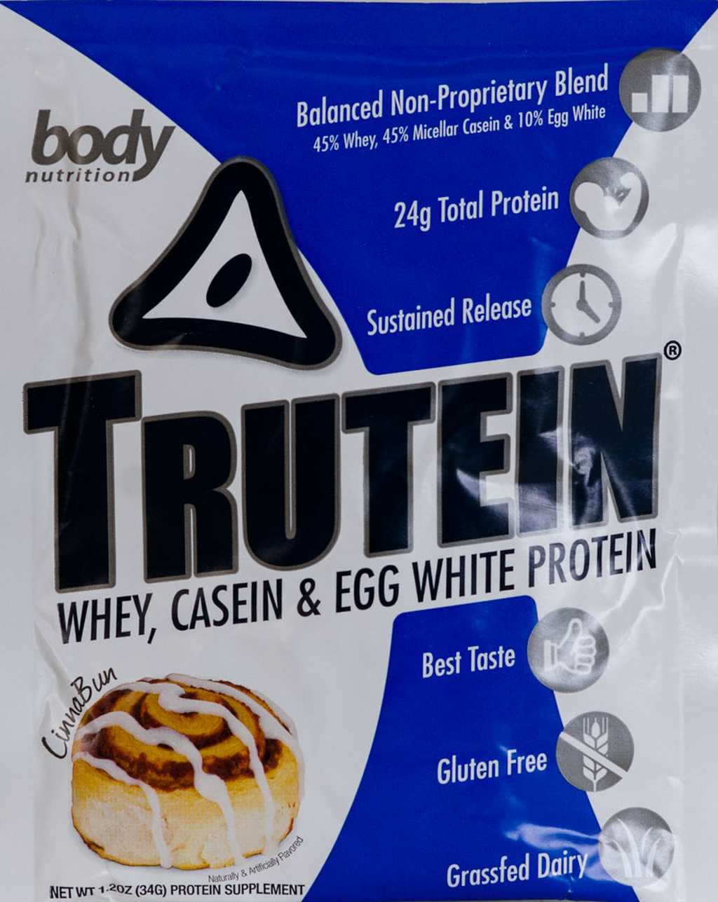 Trutein Protein: 45% Whey, 45% Casein & 10% Egg White