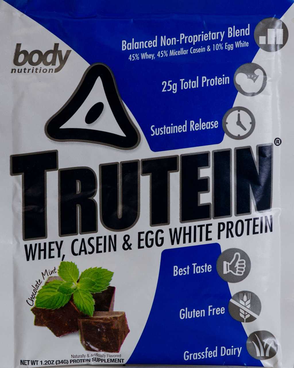 Trutein Protein: 45% Whey, 45% Casein & 10% Egg White