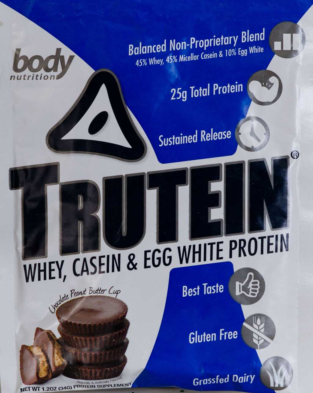 Trutein Protein: 45% Whey, 45% Casein & 10% Egg White