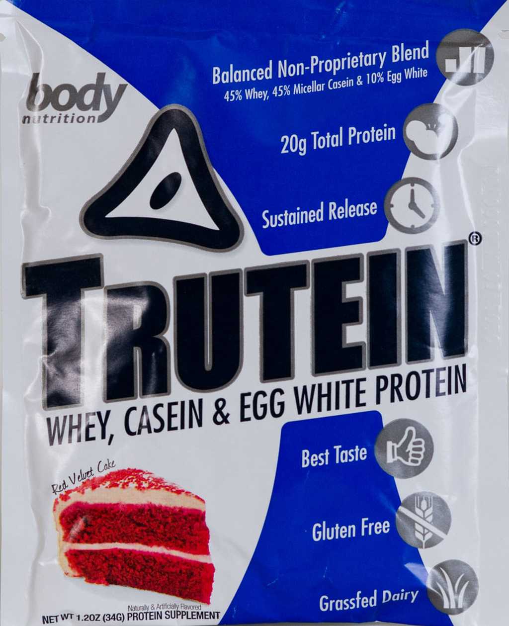 Trutein Protein: 45% Whey, 45% Casein & 10% Egg White