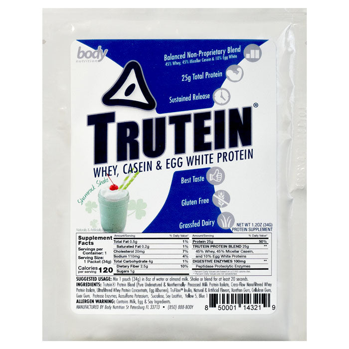 Trutein Protein: 45% Whey, 45% Casein & 10% Egg White