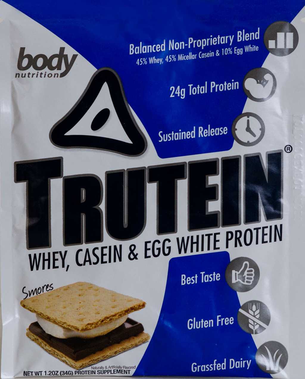 Trutein Protein: 45% Whey, 45% Casein & 10% Egg White