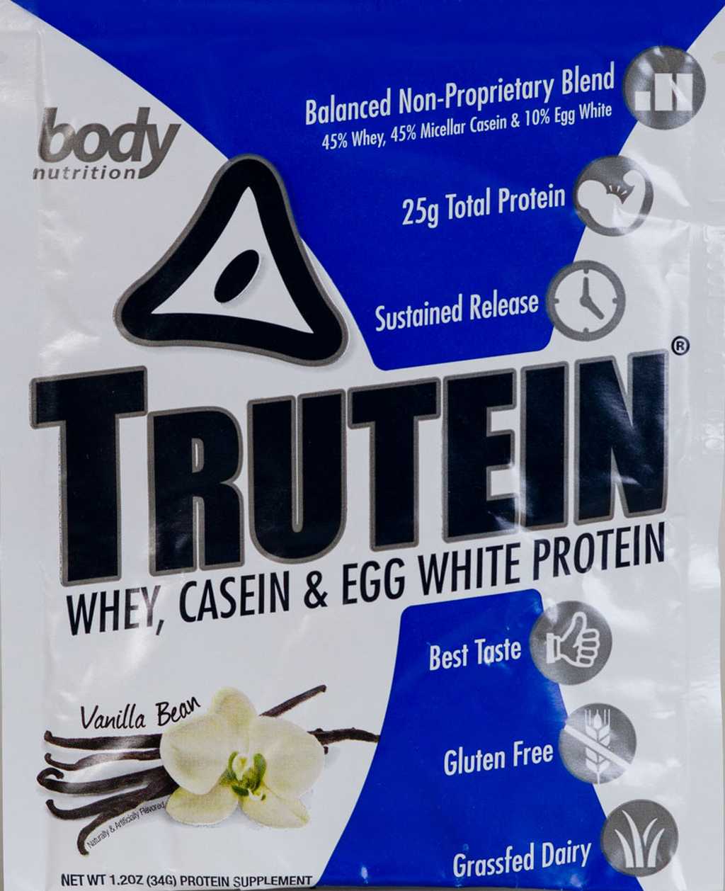 Trutein Protein: 45% Whey, 45% Casein & 10% Egg White