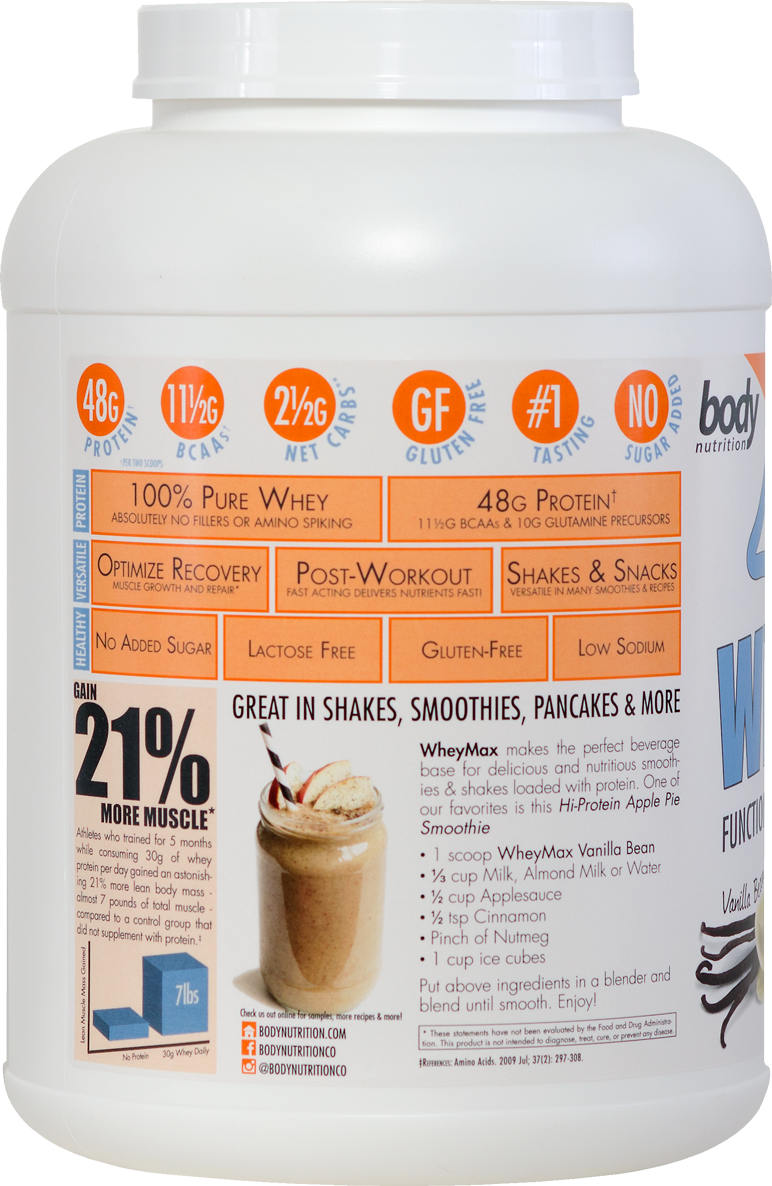 WheyMax: Functional Instant Whey Protein Shake - Vanilla - 5lb (69 Servings)